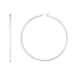 Sterling Silver 75mm Runway Hoop Earring Sterling Silver 75mm Runway Hoop Earring