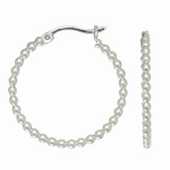 Sterling Silver Small Bead Hoop Earring Sterling Silver Small Bead Hoop Earring