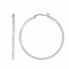 Sterling Silver Large Bead Hoop Earring Sterling Silver Large Bead Hoop Earring