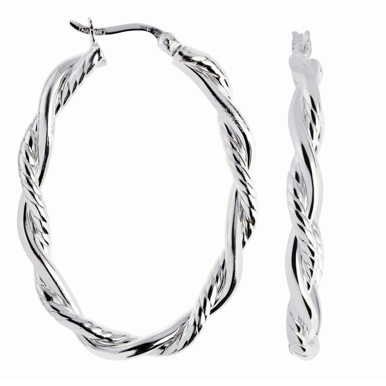Sterling Silver Diamond Cut Twist Earring Sterling Silver Diamond Cut Twist Earring