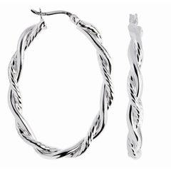 Sterling Silver Diamond Cut Twist Earring Sterling Silver Diamond Cut Twist Earring