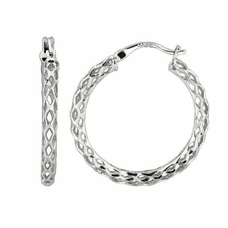 Sterling Silver 20MM Birdcage Hoop Earring Sterling Silver 20MM Birdcage Hoop Earring
