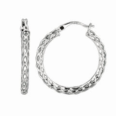 Sterling Silver 20MM Birdcage Hoop Earring Sterling Silver 20MM Birdcage Hoop Earring