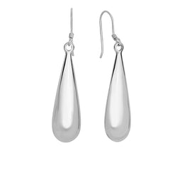Sterling Silver Long Puff Teardrop Dangle Earring Sterling Silver Long Puff Teardrop Dangle Earring