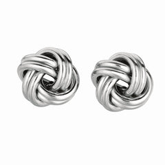 Sterling Silver Double Row Polished Love Knot Earring Sterling Silver Double Row Polished Love Knot Earring