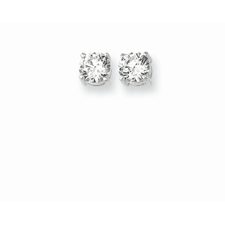 Sterling Silver 6MM Round CZ Stud Earring Sterling Silver 6MM Round CZ Stud Earring