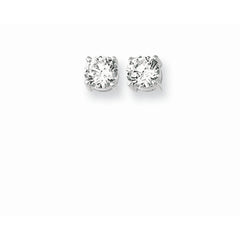 Sterling Silver 6MM Round CZ Stud Earring Sterling Silver 6MM Round CZ Stud Earring