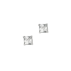 Sterling Silver 5MM Princess CZ Stud Earring Sterling Silver 5MM Princess CZ Stud Earring