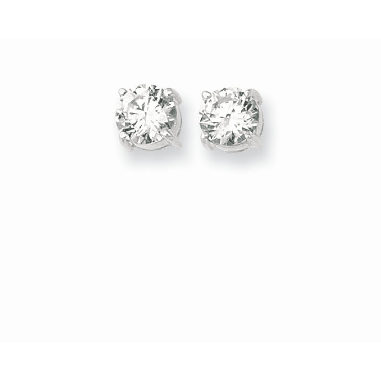 Sterling Silver 8MM CZ Stud Earring Sterling Silver 8MM CZ Stud Earring