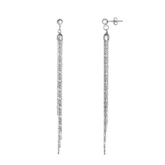 Sterling Silver Bead & Bar Chain Fringe Earring Sterling Silver Bead & Bar Chain Fringe Earring