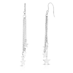 Sterling Silver Star Fringe Drop Earring Sterling Silver Star Fringe Drop Earring