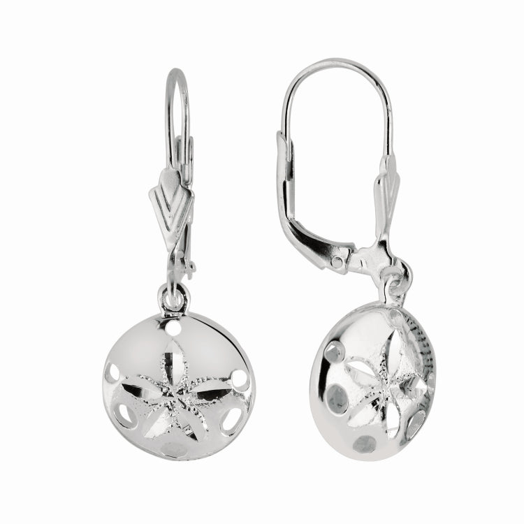 Sterling Silver Sand Dollar Dangle Earrings Sterling Silver Sand Dollar Dangle Earrings