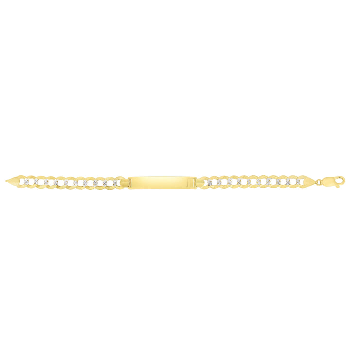 14K Yellow and White Gold 10mm Pave Curb ID 8.5 Bracelet 14K Yellow and White Gold 10mm Pave Curb ID 8.5 Bracelet