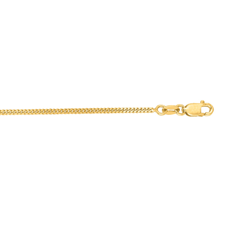 10K Yellow Gold 1.4mm Gourmette 22 Chain with Lobster Lock 10K Yellow Gold 1.4mm Gourmette 22 Chain with Lobster Lock
