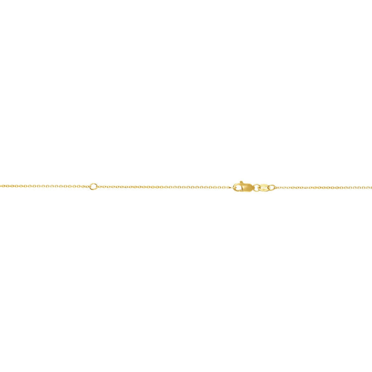10K Yellow Gold 0.87mm Extendable Diamond Cut Cable 18 Chain with Lobster Lock. Jump ring at 16 inches. 10K Yellow Gold 0.87mm Extendable Diamond Cut Cable 18 Chain with Lobster Lock. Jump ring at 16 inches.