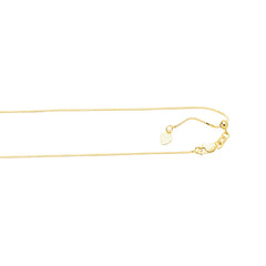 10K Yellow Gold 0.68mm Adjustable (adjusts up to 22 inches) Box 22 Chain with Lobster Lock 10K Yellow Gold 0.68mm Adjustable (adjusts up to 22 inches) Box 22 Chain with Lobster Lock