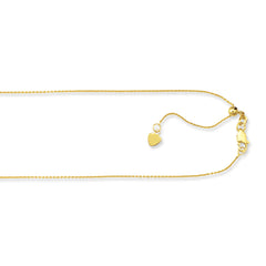 10K Yellow Gold 1.1mm Adjustable (adjusts up to 22 inches) Cable 22 Chain with Lobster Lock 10K Yellow Gold 1.1mm Adjustable (adjusts up to 22 inches) Cable 22 Chain with Lobster Lock