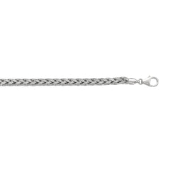 Sterling Silver 5.0mm Semi-Solid Wheat 24 Chain with Lobster Clasp Sterling Silver 5.0mm Semi-Solid Wheat 24 Chain with Lobster Clasp