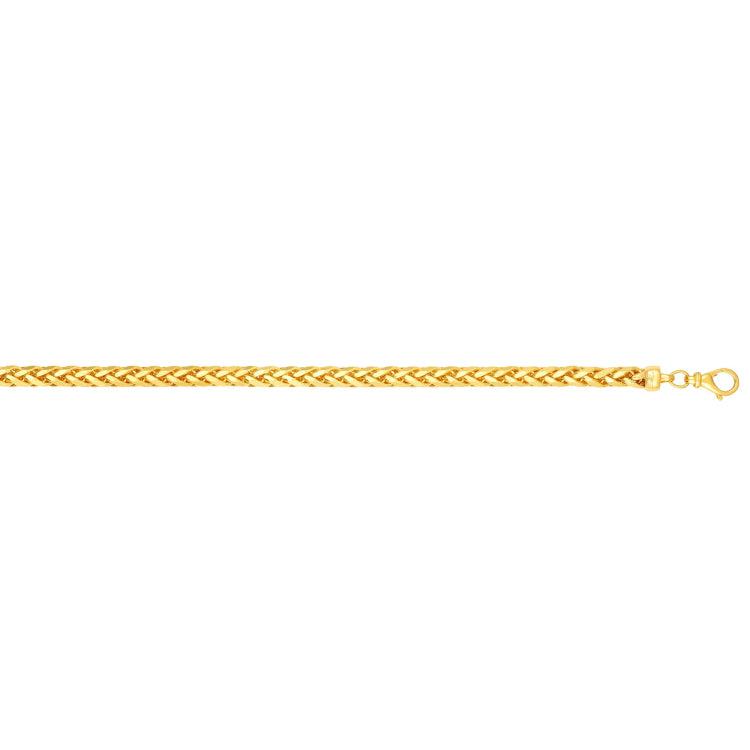 14K Yellow Gold 4mm Diamond Cut Round Franco 8.5 Chain Bracelet with Lobster Lock 14K Yellow Gold 4mm Diamond Cut Round Franco 8.5 Chain Bracelet with Lobster Lock