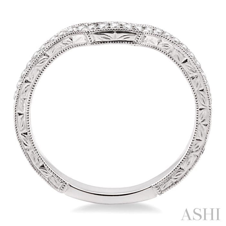 1/6 Ctw Round Cut Diamond Matching Wedding Band in 14K White Gold 1/6 Ctw Round Cut Diamond Matching Wedding Band in 14K White Gold