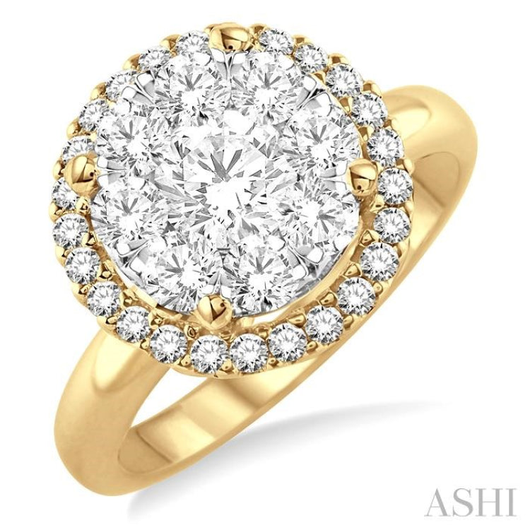 2 Ctw Lovebright Round Cut Diamond Engagement Ring in 14K Yellow and White Gold 2 Ctw Lovebright Round Cut Diamond Engagement Ring in 14K Yellow and White Gold
