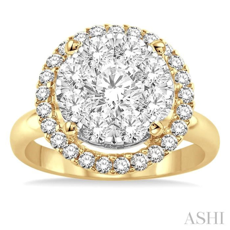 2 Ctw Lovebright Round Cut Diamond Engagement Ring in 14K Yellow and White Gold 2 Ctw Lovebright Round Cut Diamond Engagement Ring in 14K Yellow and White Gold