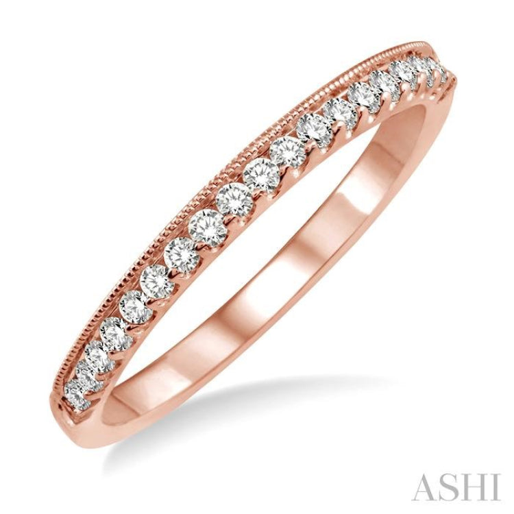 1/4 Ctw Round Cut Diamond Wedding Band in 14K Rose Gold 1/4 Ctw Round Cut Diamond Wedding Band in 14K Rose Gold