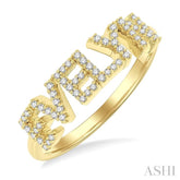 1/5 Ctw'EVELYN' Block Name Round Cut Diamond Ring in 10K Yellow Gold