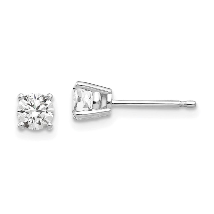 14k White Gold 4mm Round Cubic Zirconia Post Earrings 14k White Gold 4mm Round Cubic Zirconia Post Earrings