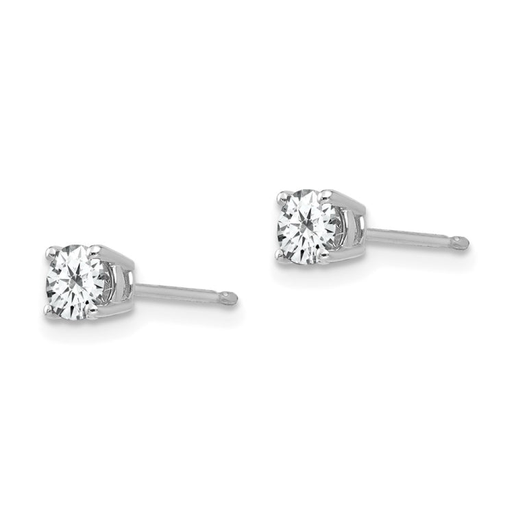 14k White Gold 4mm Round Cubic Zirconia Post Earrings 14k White Gold 4mm Round Cubic Zirconia Post Earrings