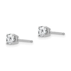 14k White Gold 4mm Round Cubic Zirconia Post Earrings 14k White Gold 4mm Round Cubic Zirconia Post Earrings
