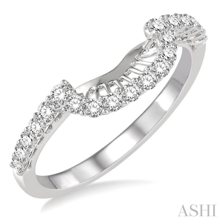 3/8 Ctw Arch Shape Round Cut Diamond Wedding Band in 14K White Gold 3/8 Ctw Arch Shape Round Cut Diamond Wedding Band in 14K White Gold