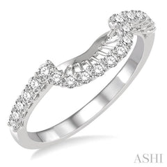 3/8 Ctw Arch Shape Round Cut Diamond Wedding Band in 14K White Gold 3/8 Ctw Arch Shape Round Cut Diamond Wedding Band in 14K White Gold