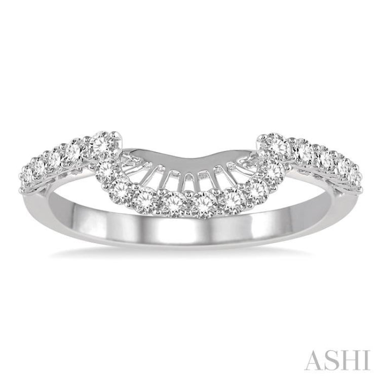 3/8 Ctw Arch Shape Round Cut Diamond Wedding Band in 14K White Gold 3/8 Ctw Arch Shape Round Cut Diamond Wedding Band in 14K White Gold