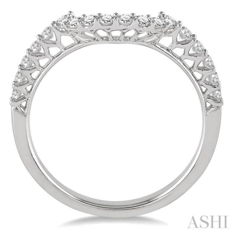 3/8 Ctw Arch Shape Round Cut Diamond Wedding Band in 14K White Gold 3/8 Ctw Arch Shape Round Cut Diamond Wedding Band in 14K White Gold
