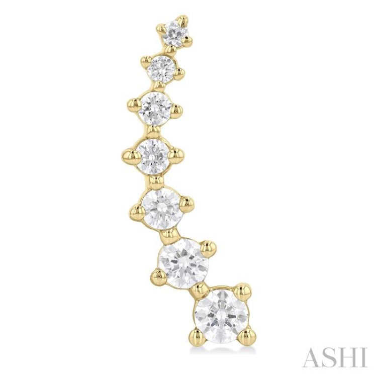 1 Ctw Round Cut Diamond Fashion Climbers in 14K Yellow Gold 1 Ctw Round Cut Diamond Fashion Climbers in 14K Yellow Gold