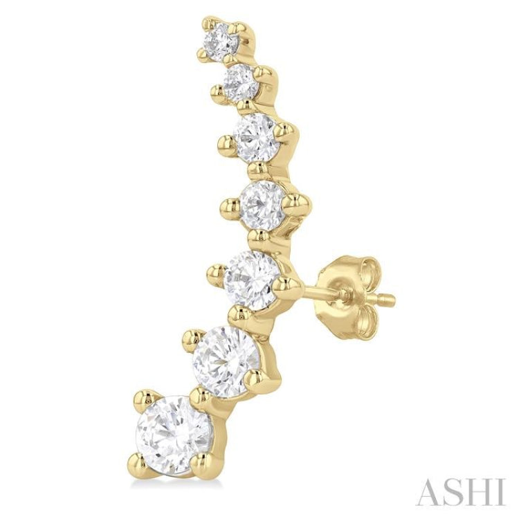 1 Ctw Round Cut Diamond Fashion Climbers in 14K Yellow Gold 1 Ctw Round Cut Diamond Fashion Climbers in 14K Yellow Gold