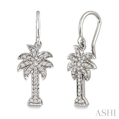 1/4 Ctw Palm Tree Single Cut Diamond Earrings in 14K White Gold 1/4 Ctw Palm Tree Single Cut Diamond Earrings in 14K White Gold