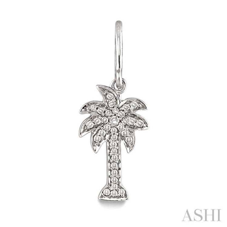 1/4 Ctw Palm Tree Single Cut Diamond Earrings in 14K White Gold 1/4 Ctw Palm Tree Single Cut Diamond Earrings in 14K White Gold