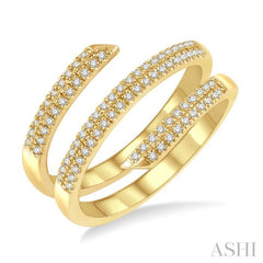 1/4 Ctw Open-End Round Cut Diamond Fashion Ring in 10K Yellow Gold 1/4 Ctw Open-End Round Cut Diamond Fashion Ring in 10K Yellow Gold
