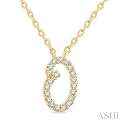 1/20 Ctw Initial 'O' Round cut Diamond Pendant With Chain in 14K Yellow Gold 1/20 Ctw Initial 'O' Round cut Diamond Pendant With Chain in 14K Yellow Gold