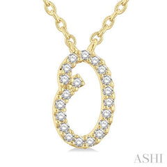 1/20 Ctw Initial 'O' Round cut Diamond Pendant With Chain in 14K Yellow Gold 1/20 Ctw Initial 'O' Round cut Diamond Pendant With Chain in 14K Yellow Gold