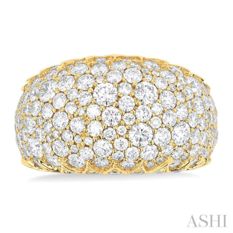 3 1/3 Ctw Round Cut Diamond Fashion Dome Ring in 14K Yellow Gold 3 1/3 Ctw Round Cut Diamond Fashion Dome Ring in 14K Yellow Gold