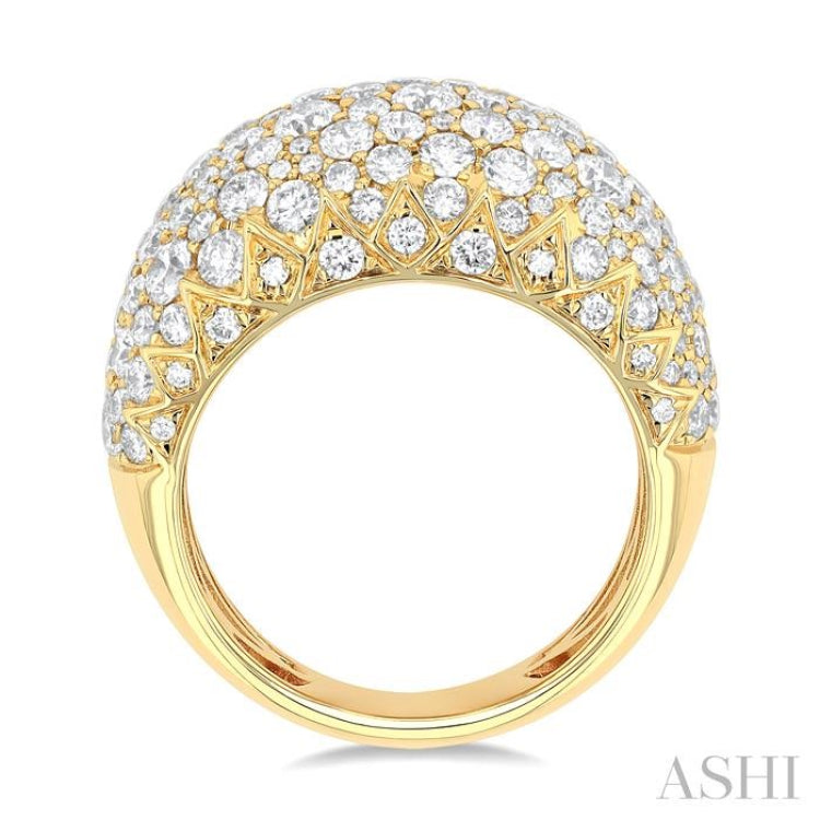3 1/3 Ctw Round Cut Diamond Fashion Dome Ring in 14K Yellow Gold 3 1/3 Ctw Round Cut Diamond Fashion Dome Ring in 14K Yellow Gold