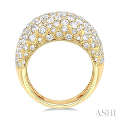 3 1/3 Ctw Round Cut Diamond Fashion Dome Ring in 14K Yellow Gold 3 1/3 Ctw Round Cut Diamond Fashion Dome Ring in 14K Yellow Gold