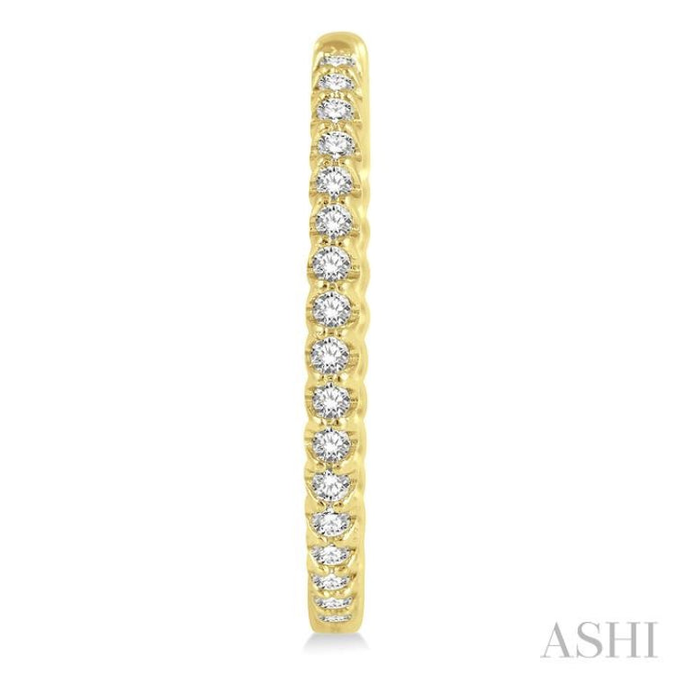 1 Ctw Inside-Out Round Cut Diamond Hoop Earrings in 14K Yellow Gold 1 Ctw Inside-Out Round Cut Diamond Hoop Earrings in 14K Yellow Gold