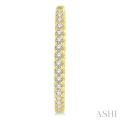 1 Ctw Inside-Out Round Cut Diamond Hoop Earrings in 14K Yellow Gold 1 Ctw Inside-Out Round Cut Diamond Hoop Earrings in 14K Yellow Gold