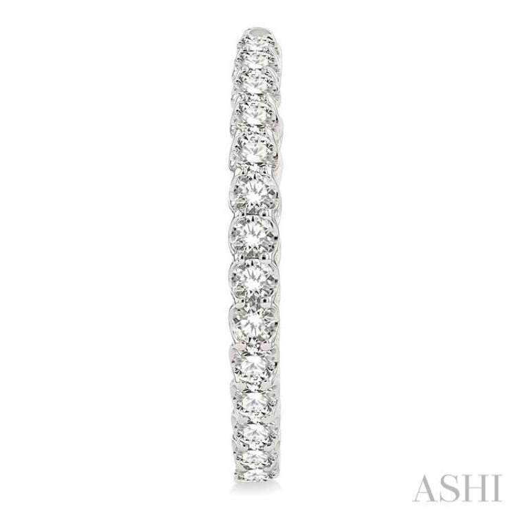 5 Ctw Inside-Out Round Cut Diamond Hoop Earrings in 14K White Gold 5 Ctw Inside-Out Round Cut Diamond Hoop Earrings in 14K White Gold