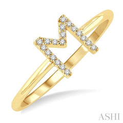 1/20 Ctw Initial 'M' Round Cut Diamond Fashion Ring in 10K Yellow Gold 1/20 Ctw Initial 'M' Round Cut Diamond Fashion Ring in 10K Yellow Gold