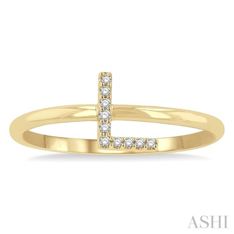 1/20 Ctw Initial 'L' Round Cut Diamond Fashion Ring in 10K Yellow Gold 1/20 Ctw Initial 'L' Round Cut Diamond Fashion Ring in 10K Yellow Gold